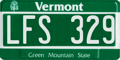 VT license plate LFS329