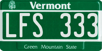 VT license plate LFS333