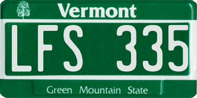 VT license plate LFS335