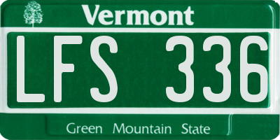 VT license plate LFS336