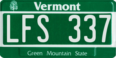 VT license plate LFS337