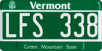 VT license plate LFS338