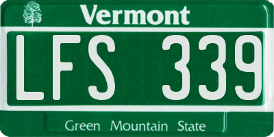 VT license plate LFS339