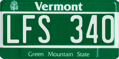 VT license plate LFS340