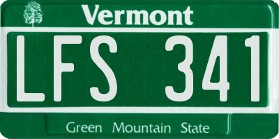 VT license plate LFS341