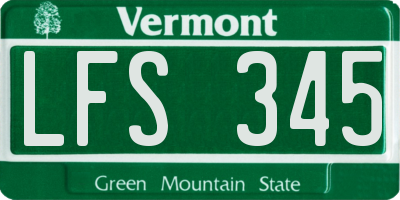 VT license plate LFS345