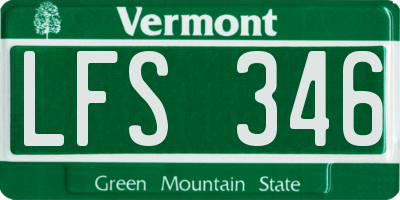 VT license plate LFS346