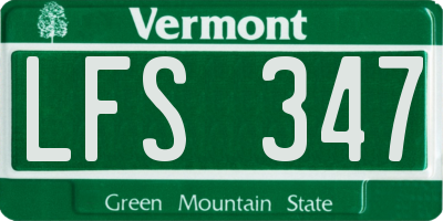 VT license plate LFS347
