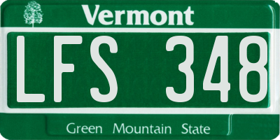 VT license plate LFS348