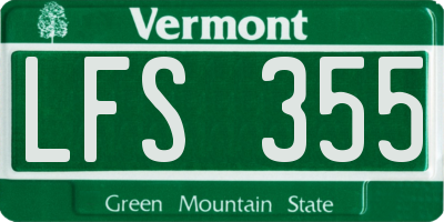 VT license plate LFS355