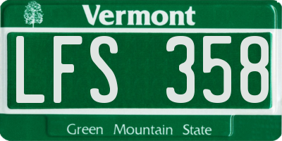 VT license plate LFS358