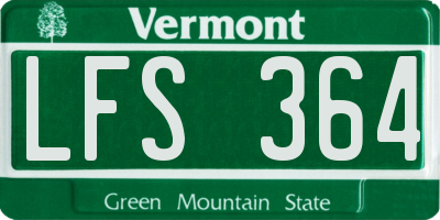 VT license plate LFS364