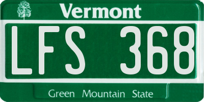 VT license plate LFS368