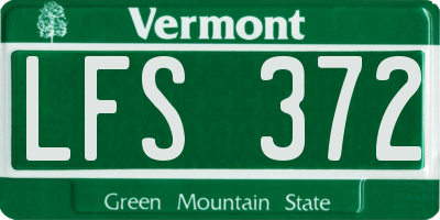 VT license plate LFS372