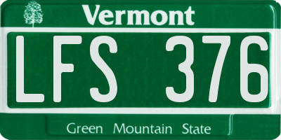 VT license plate LFS376