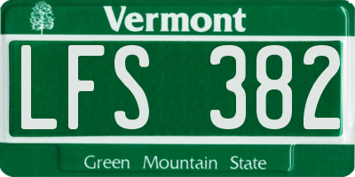 VT license plate LFS382