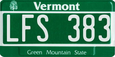 VT license plate LFS383