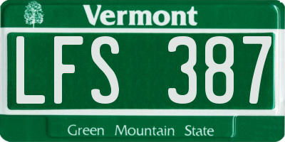 VT license plate LFS387