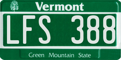 VT license plate LFS388