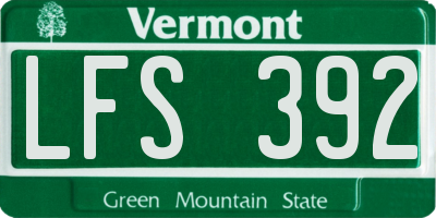 VT license plate LFS392