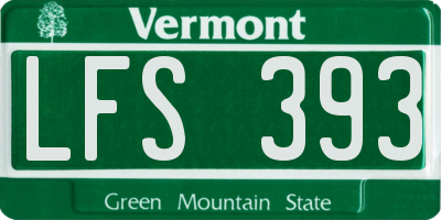 VT license plate LFS393