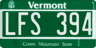 VT license plate LFS394