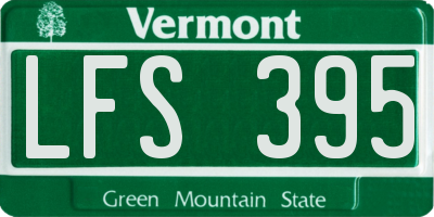 VT license plate LFS395