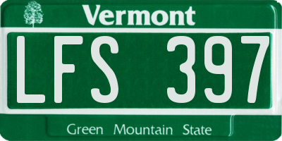 VT license plate LFS397