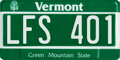 VT license plate LFS401
