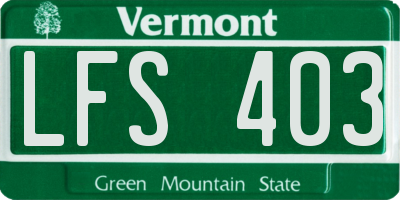 VT license plate LFS403