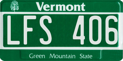 VT license plate LFS406
