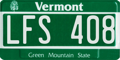 VT license plate LFS408