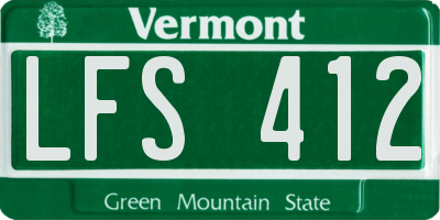 VT license plate LFS412