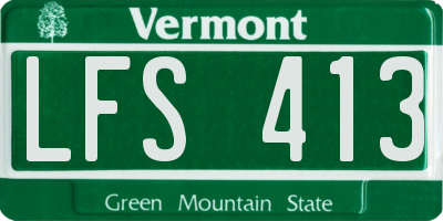 VT license plate LFS413