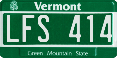 VT license plate LFS414