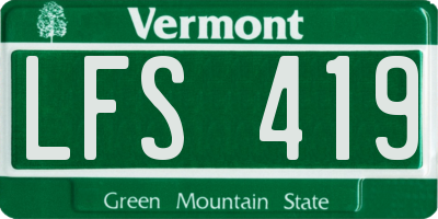 VT license plate LFS419