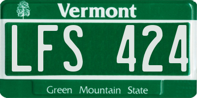 VT license plate LFS424
