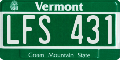 VT license plate LFS431