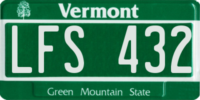 VT license plate LFS432