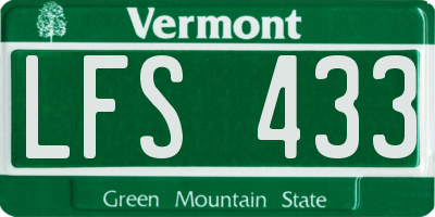 VT license plate LFS433