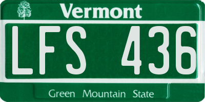 VT license plate LFS436