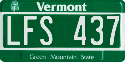 VT license plate LFS437