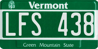 VT license plate LFS438