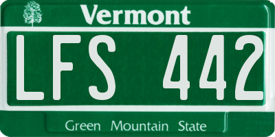 VT license plate LFS442
