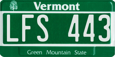 VT license plate LFS443