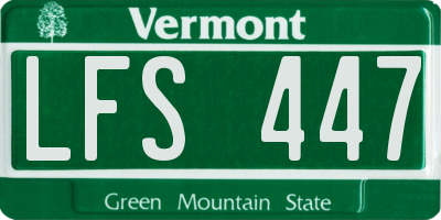 VT license plate LFS447