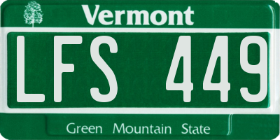 VT license plate LFS449
