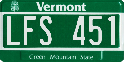 VT license plate LFS451