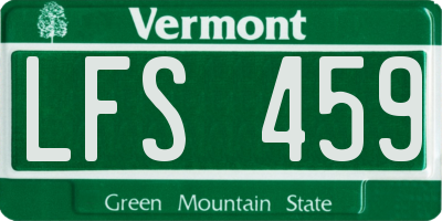 VT license plate LFS459