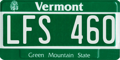 VT license plate LFS460